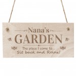 Nanas Garden Sign Hanging Engraved Plaque Garden Signs