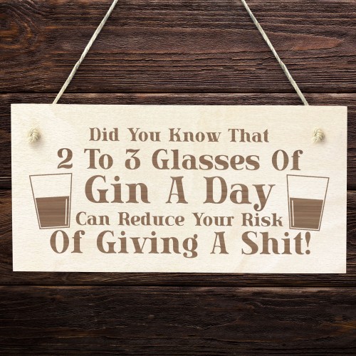 Funny Alcohol Gift Engraved Wood Home Bar Sign Gin Garden Pub