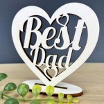 Best Dad Wood Freestanding Plaque Gift For Birthday Fathers Day