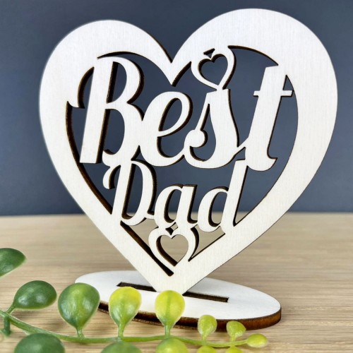 Best Dad Wood Freestanding Plaque Gift For Birthday Fathers Day