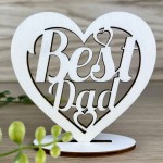 Best Dad Wood Freestanding Plaque Gift For Birthday Fathers Day