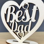 Best Dad Wood Freestanding Plaque Gift For Birthday Fathers Day