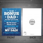 STEP DAD CARD For Fathers Day Thank You Card For Step Dad