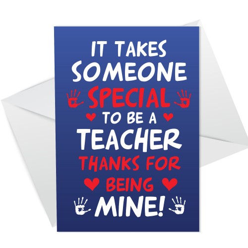 Thank You Card For Teaching Nursery Pre School Teacher Card