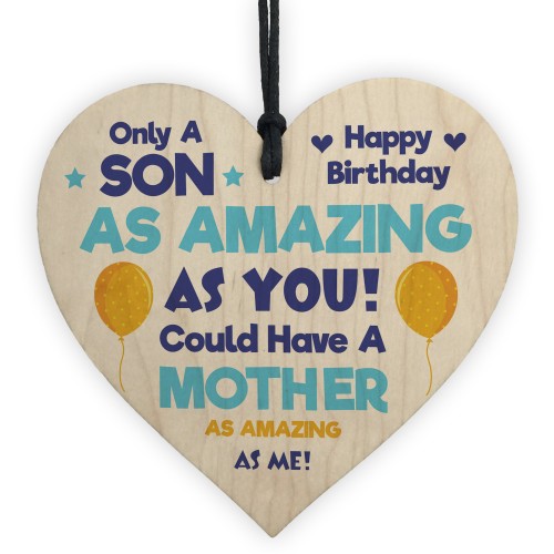 Son Birthday Gifts Funny Wooden Heart Joke Son Gift From Mum