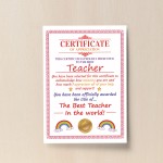 Teacher Gifts Thank You Gift For Him Her A4 Certificate Leaving