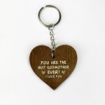 Godmother Gifts Wooden Keyring Thank You Gift For Godmother