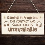 Gaming Bedroom Sign Hanging Wood Plaque Gamer Gift Birthday