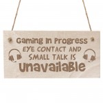 Gaming Bedroom Sign Hanging Wood Plaque Gamer Gift Birthday