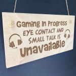 Gaming Bedroom Sign Hanging Wood Plaque Gamer Gift Birthday