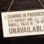 Funny Gaming Sign Wood Hanging Plaque Man Cave Bedroom Sign