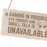 Funny Gaming Sign Wood Hanging Plaque Man Cave Bedroom Sign