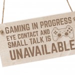 Funny Gaming Sign Wood Hanging Plaque Man Cave Bedroom Sign