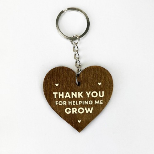 Teacher Appreciation Keyring Gift Wood Heart Teacher Gifts