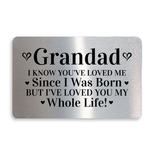 Grandad Gifts Gift For Him Metal Card Birthday Present