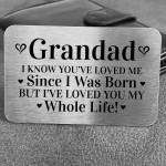 Grandad Gifts Gift For Him Metal Card Birthday Present