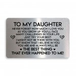 Special Gift For Daughter Metal Card Poem Daughter Birthday Gift