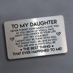 Special Gift For Daughter Metal Card Poem Daughter Birthday Gift