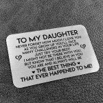 Special Gift For Daughter Metal Card Poem Daughter Birthday Gift