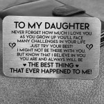 Special Gift For Daughter Metal Card Poem Daughter Birthday Gift