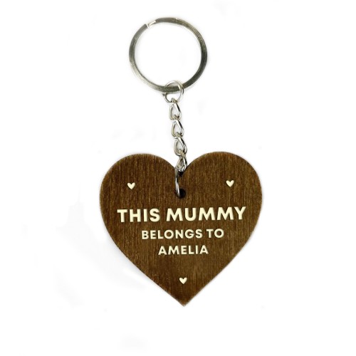 Gift For Mummy Wood Keyring Personalised Mum Gift