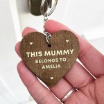 Gift For Mummy Wood Keyring Personalised Mum Gift