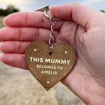 Gift For Mummy Wood Keyring Personalised Mum Gift