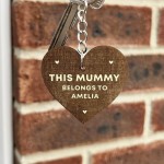 Gift For Mummy Wood Keyring Personalised Mum Gift