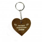 Thank You Godfather Gift Wood Keyring Godparent Gift For Him