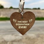 Thank You Godfather Gift Wood Keyring Godparent Gift For Him