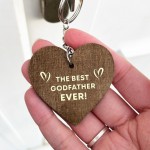 Thank You Godfather Gift Wood Keyring Godparent Gift For Him