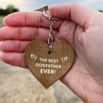 Thank You Godfather Gift Wood Keyring Godparent Gift For Him