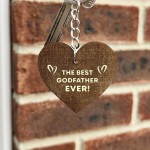 Thank You Godfather Gift Wood Keyring Godparent Gift For Him