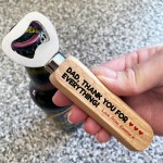 Thank You Dad Gift Wooden Personalised Bottle Opener Dad Gifts