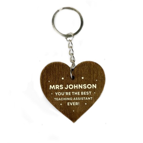 PERSONALISED Teaching Assistant Thank You Wood Keyring