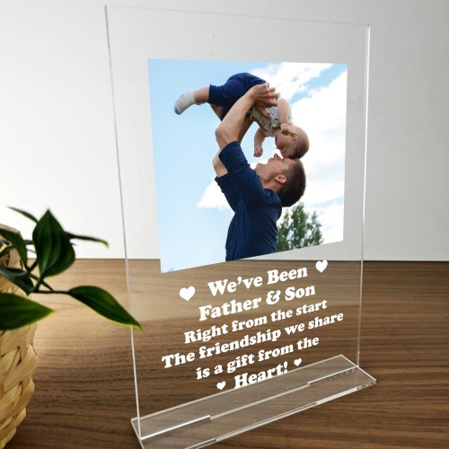 Personalised Father And Son Photo Plaque Fathers Day Birthday