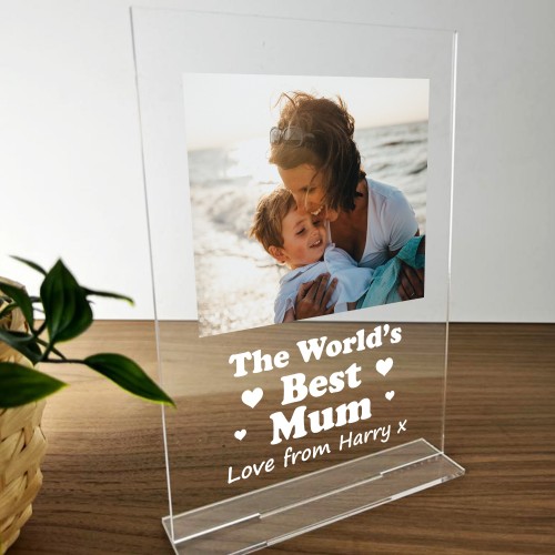 Personalised Mum Gift Custom Photo Plaque Birthday Christmas