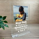 Personalised Step Dad Gifts Custom Photo Plaque Birthday Fathers