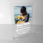 Personalised Step Dad Gifts Custom Photo Plaque Birthday Fathers