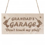 Grandads Garage Sign Hanging Plaque Funny Gift For Grandad