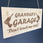 Grandads Garage Sign Hanging Plaque Funny Gift For Grandad