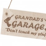 Grandads Garage Sign Hanging Plaque Funny Gift For Grandad