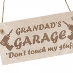 Grandads Garage Sign Hanging Plaque Funny Gift For Grandad