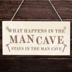 Man Cave Sign Hanging Wood Plaque Shed Garage Sign Dad Daddy