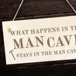 Man Cave Sign Hanging Wood Plaque Shed Garage Sign Dad Daddy