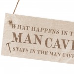 Man Cave Sign Hanging Wood Plaque Shed Garage Sign Dad Daddy