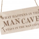 Man Cave Sign Hanging Wood Plaque Shed Garage Sign Dad Daddy