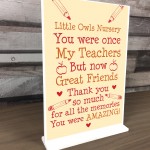 Personalised Teacher Gift Standing Plaque Classroom Sign