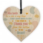 Personalised Thank You Friend Gift Wood Heart Teacher Friendship