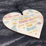 Personalised Thank You Friend Gift Wood Heart Teacher Friendship